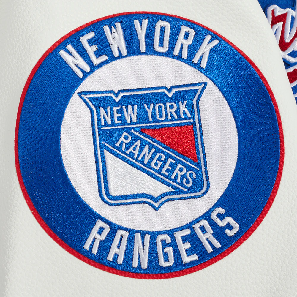 NHL NEW YORK RANGERS SCRIPT TAIL MEN'S RIB WOOL VARSITY (ROYAL BLUE/RED) - Image 7