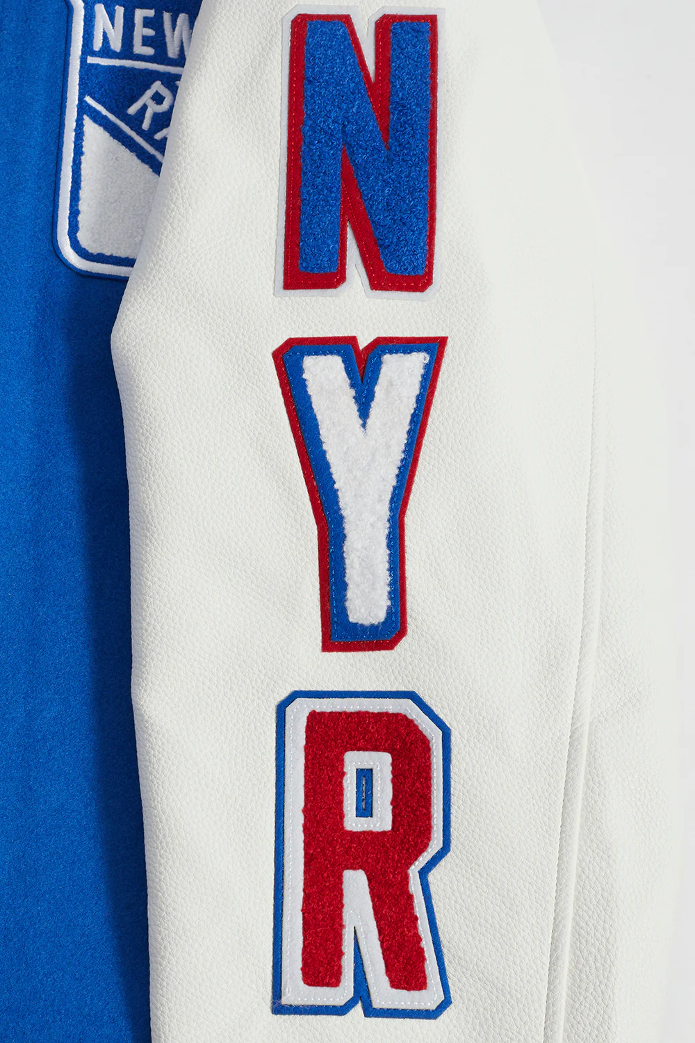 NHL NEW YORK RANGERS SCRIPT TAIL MEN'S RIB WOOL VARSITY (ROYAL BLUE/RED) - Image 8