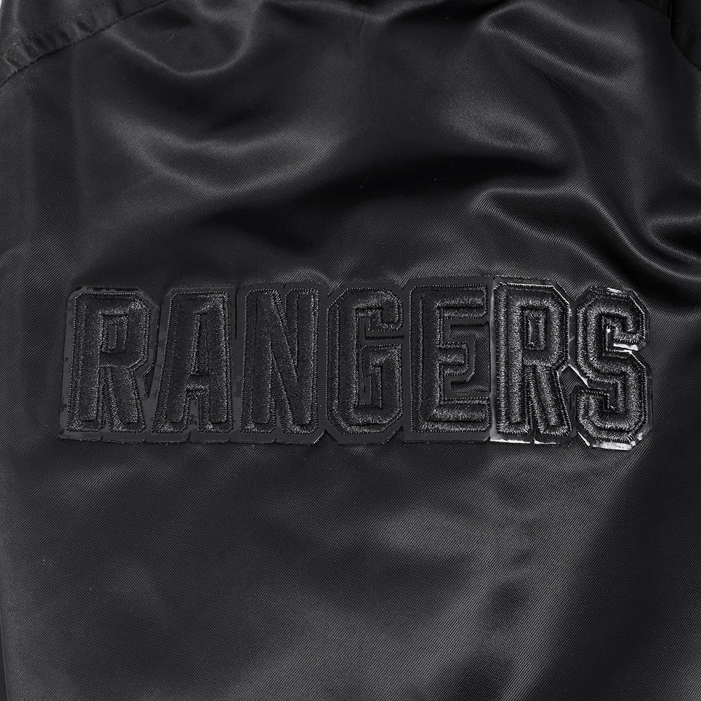 NHL NEW YORK RANGERS TRIPLE BLACK MEN'S SATIN JACKET (TRIPLE BLACK) - Image 9