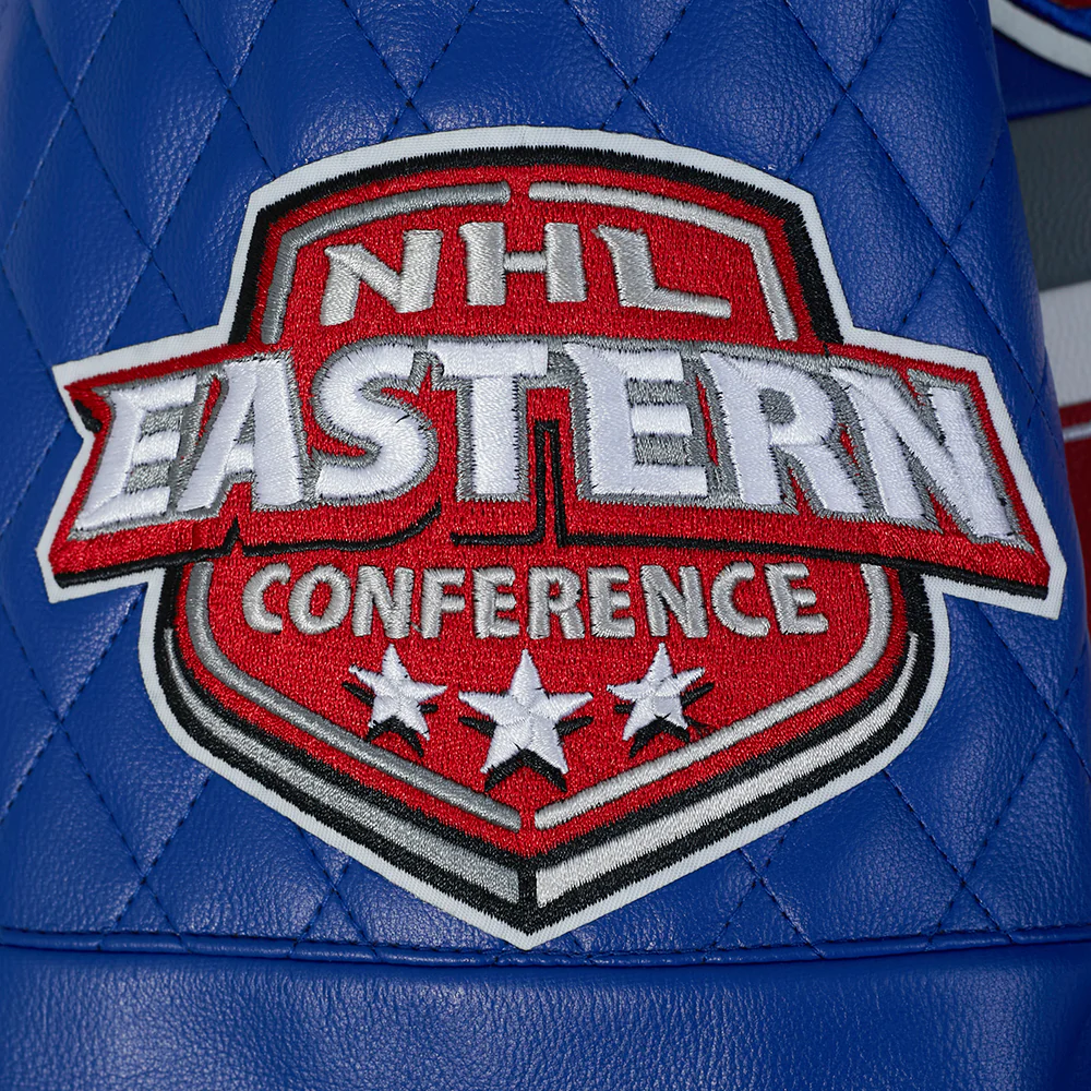 NHL NEW YORK RANGERS MEN'S MOTO JACKET (ROYAL BLUE/WHITE) - Image 7