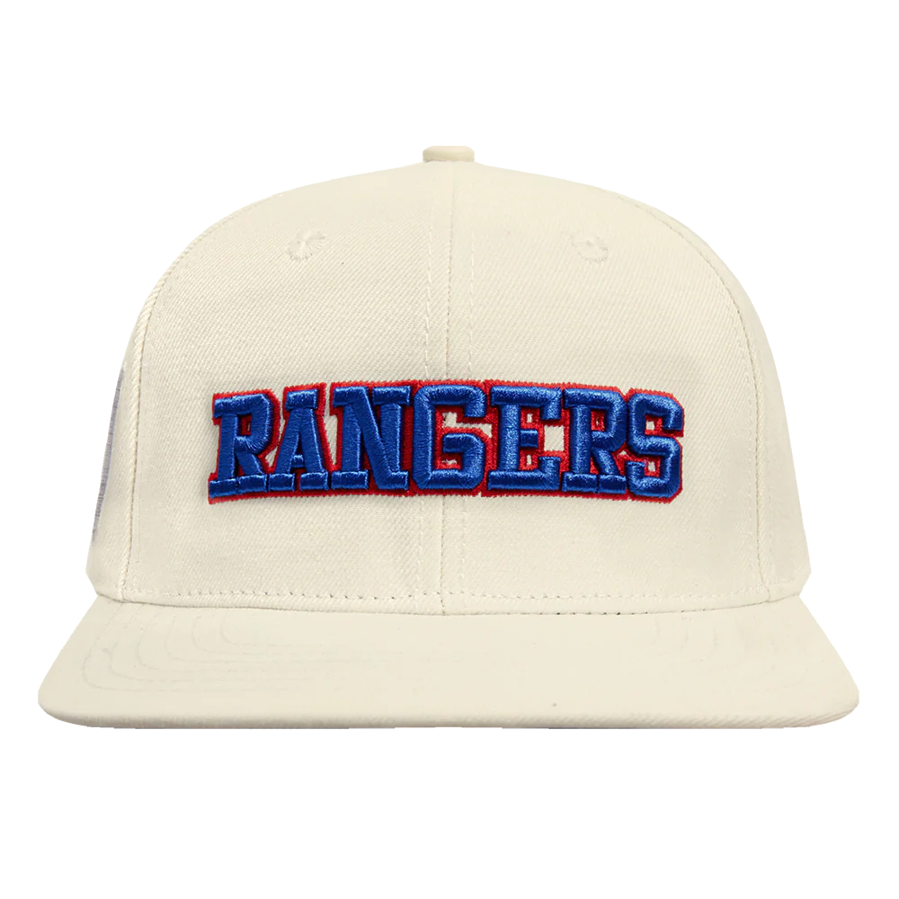 NHL NEW YORK RANGERS RETRO CLASSIC UNISEX WORDMARK LOGO WOOL SNAPBACK (EGGSHELL)