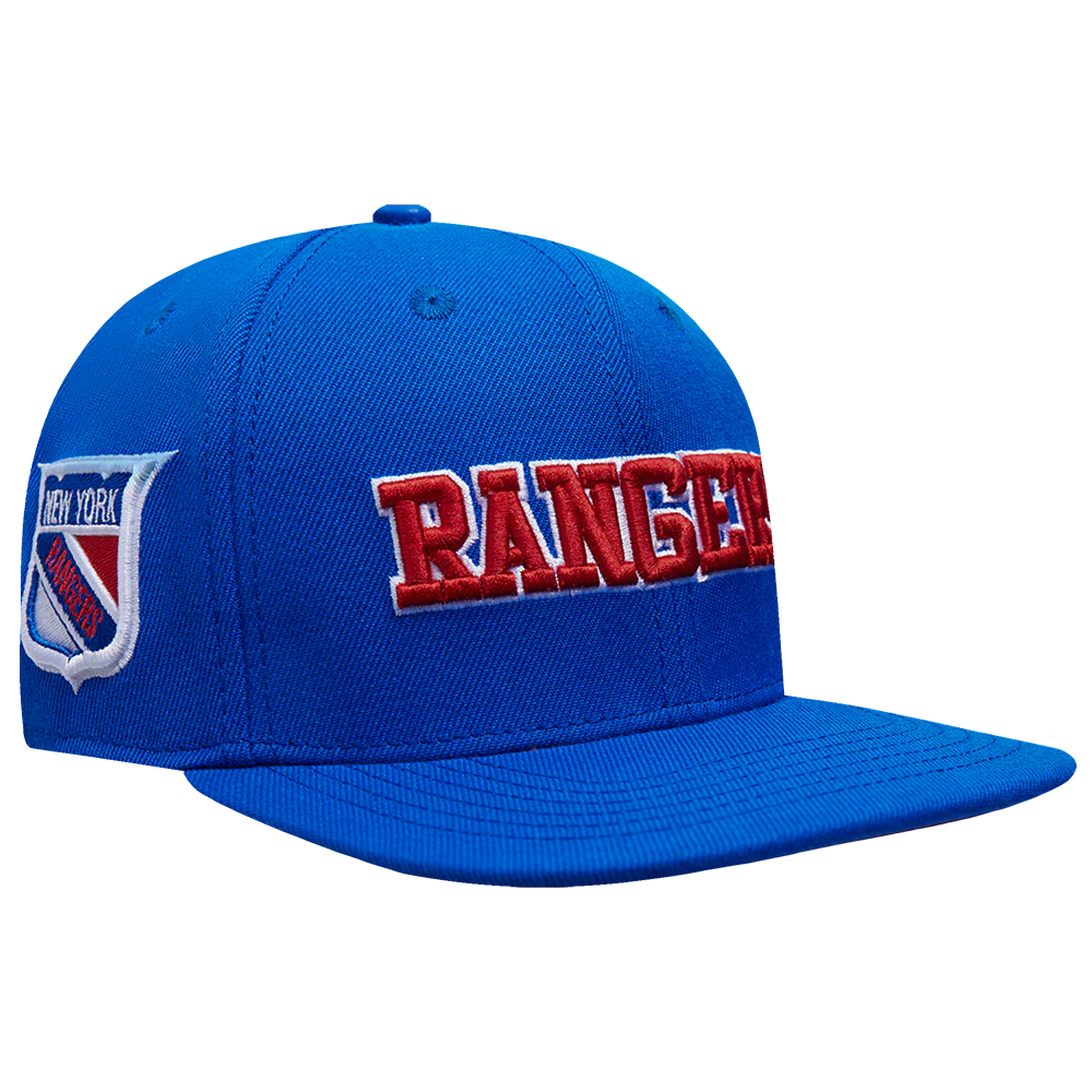 NHL NEW YORK RANGERS RETRO CLASSIC UNISEX WORDMARK LOGO WOOL SNAPBACK (ROYAL BLUE) - Image 2