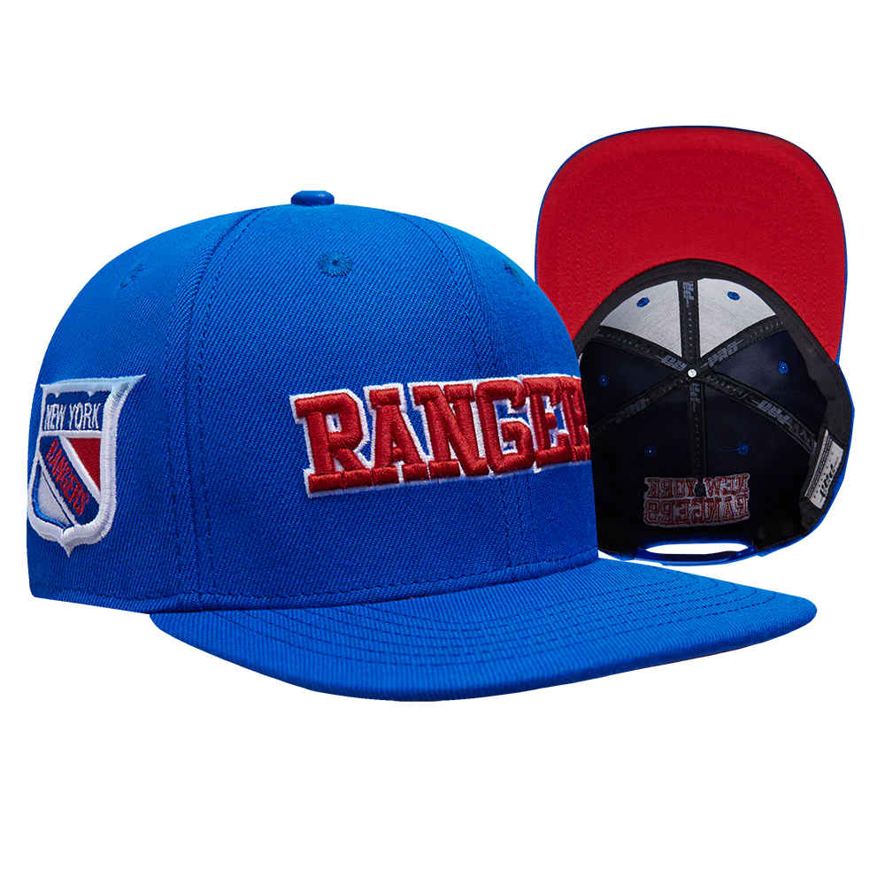 NHL NEW YORK RANGERS RETRO CLASSIC UNISEX WORDMARK LOGO WOOL SNAPBACK (ROYAL BLUE) - Image 8
