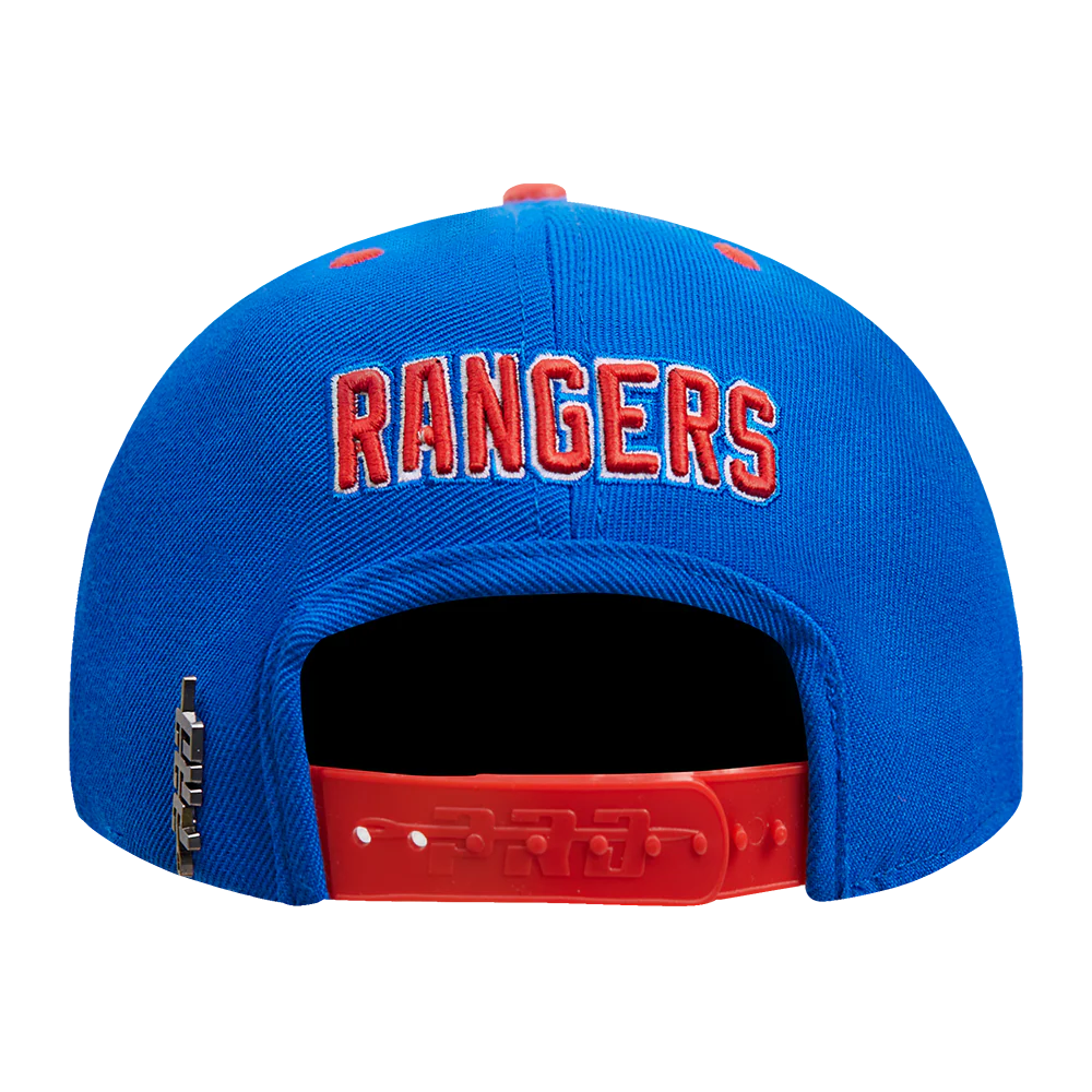 NHL NEW YORK RANGERS OLD ENGLISH UNISEX 6 PANEL SNAPBACK HAT (ROYAL BLUE) - Image 5