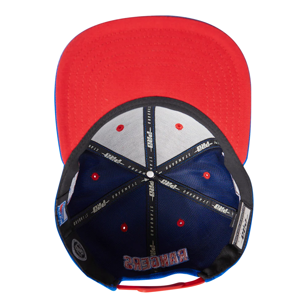 NHL NEW YORK RANGERS OLD ENGLISH UNISEX 6 PANEL SNAPBACK HAT (ROYAL BLUE) - Image 6