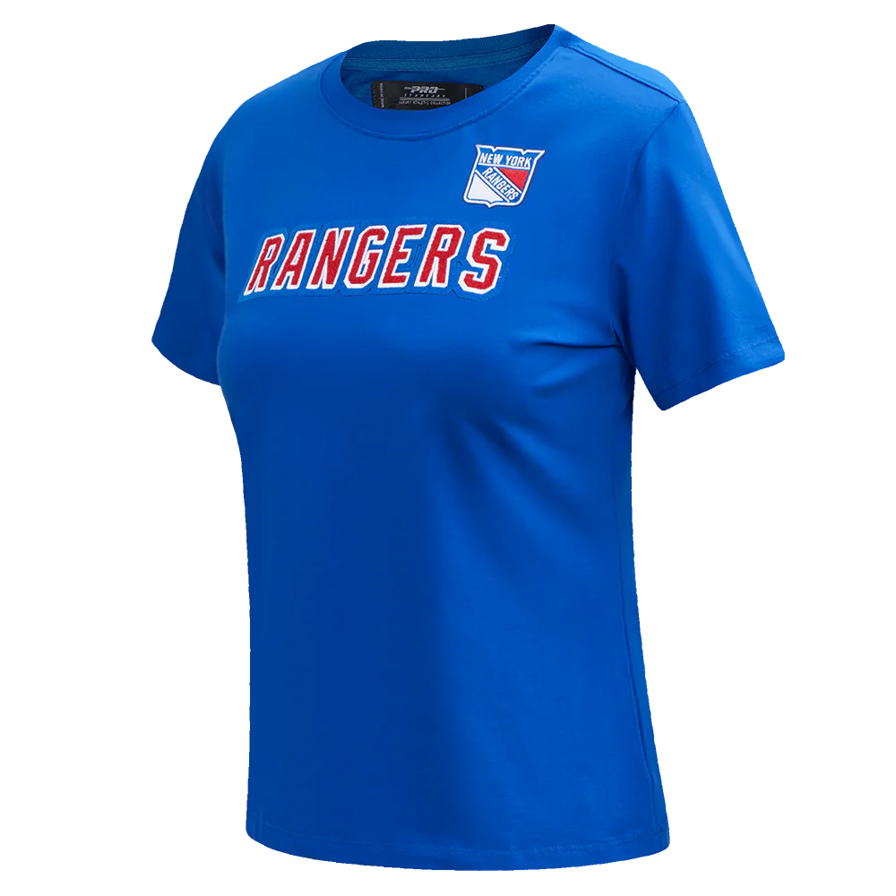 NHL NEW YORK RANGERS CLASSIC SHORT SLEEVE WOMEN'S SINGLE JERSEY SLIM FIT TEE (ROYAL BLUE) - Image 2