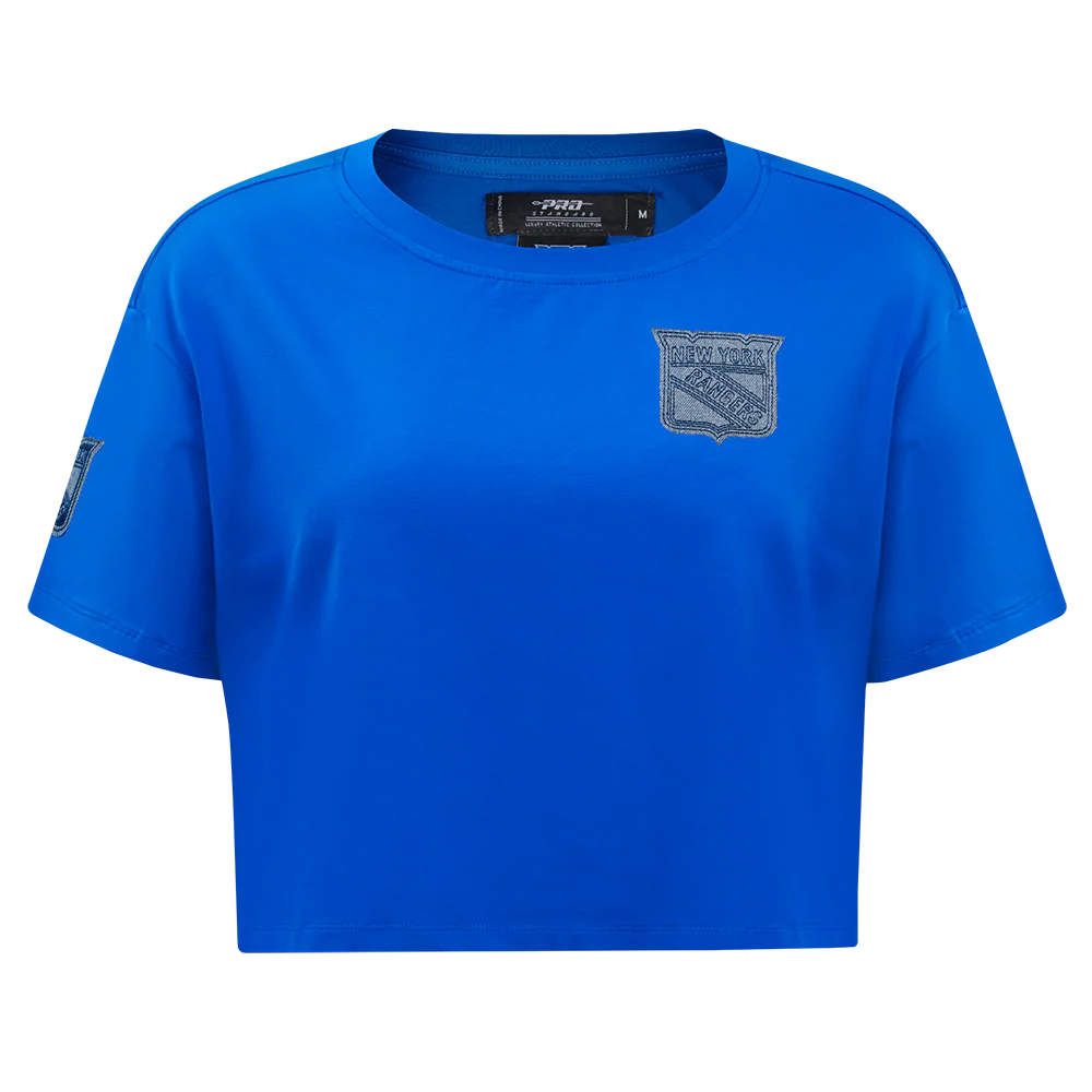 NHL NEW YORK RANGERS VARSITY BLUES WOMEN'S BOXY TEE (ROYAL BLUE)