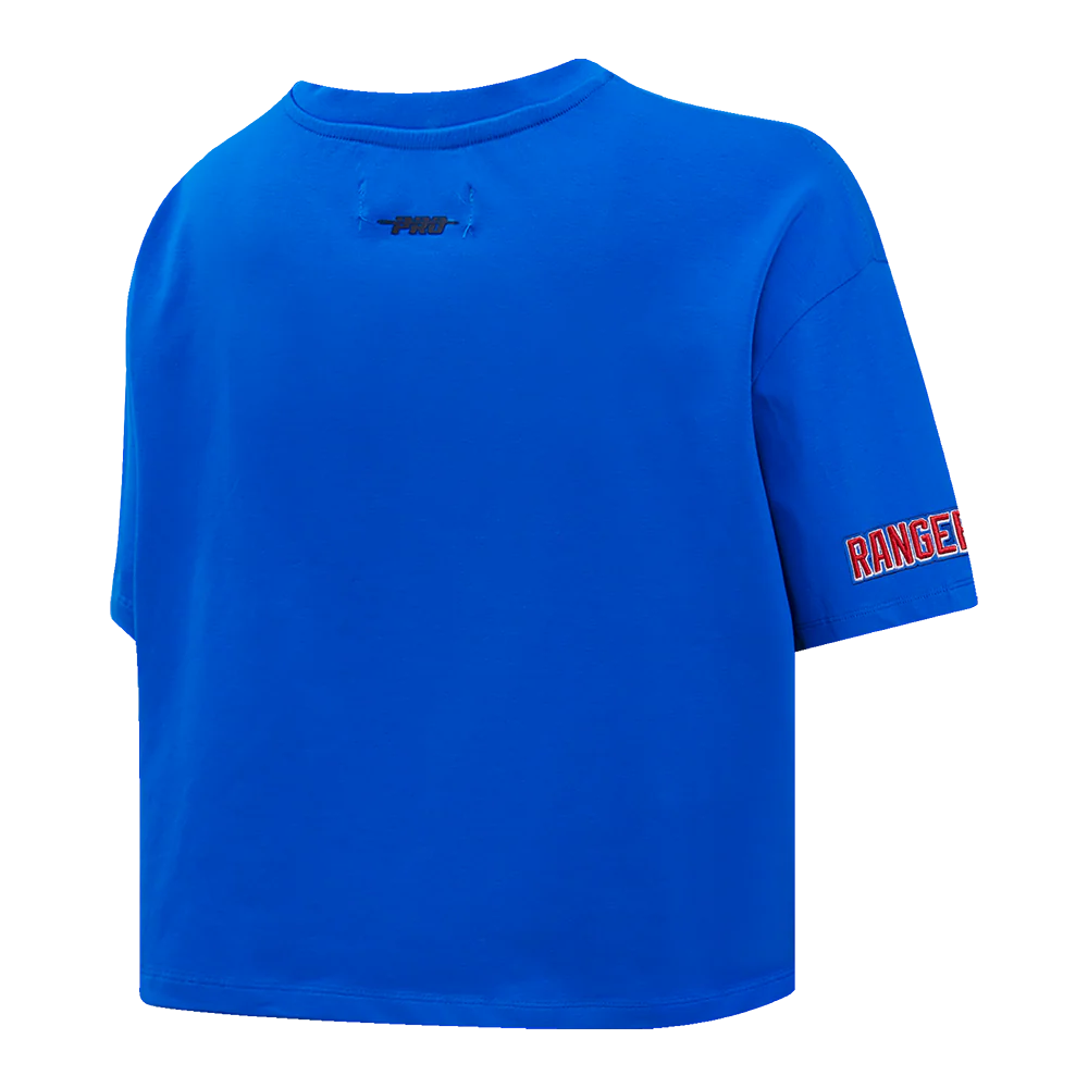 NHL NEW YORK RANGERS SCRIPT TAIL WOMEN'S SINGLE JERSEY BOXY TEE (ROYAL BLUE) - Image 3