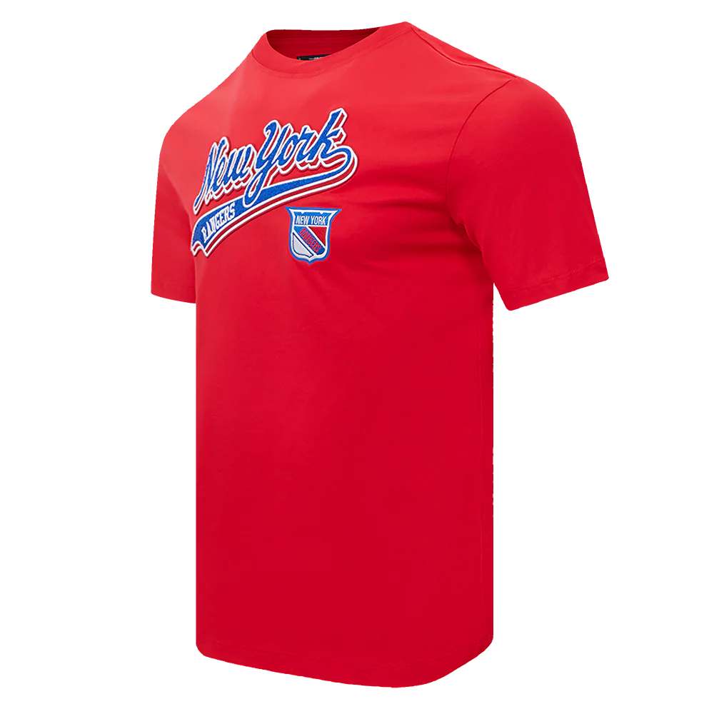NHL NEW YORK RANGERS SCRIPT TAIL WOMEN'S BOYFRIEND TEE (RED) - Image 2