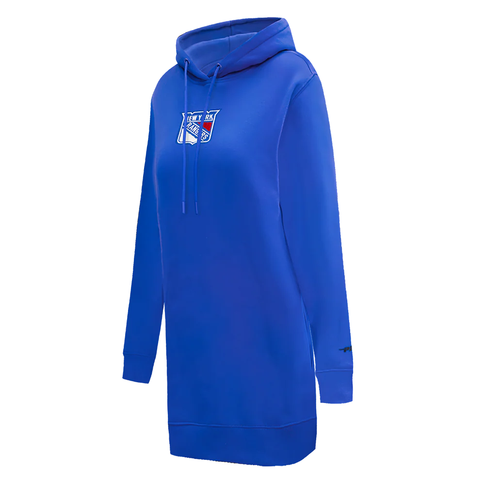NHL NEW YORK RANGERS CLASSIC WOMEN'S FLEECE HOODIE DRESS (ROYAL BLUE) - Image 2