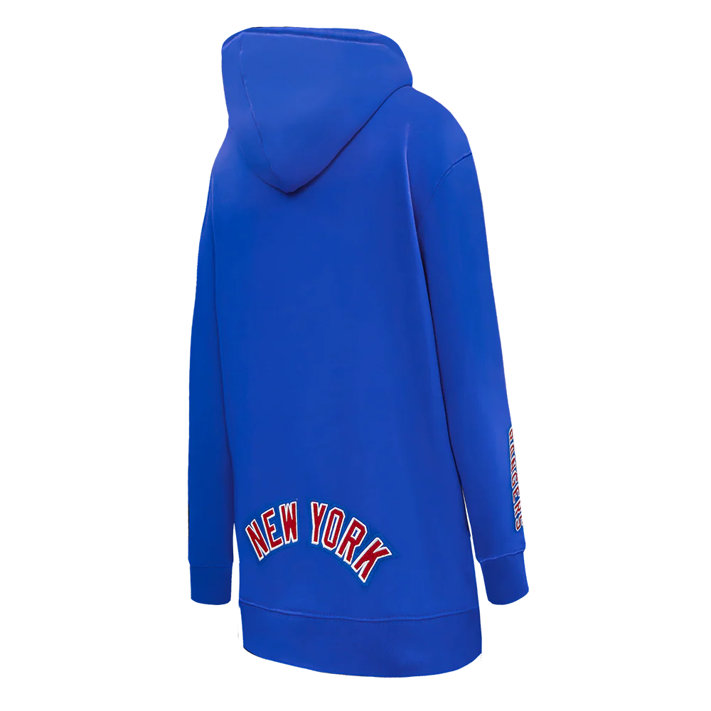 NHL NEW YORK RANGERS CLASSIC WOMEN'S FLEECE HOODIE DRESS (ROYAL BLUE) - Image 4