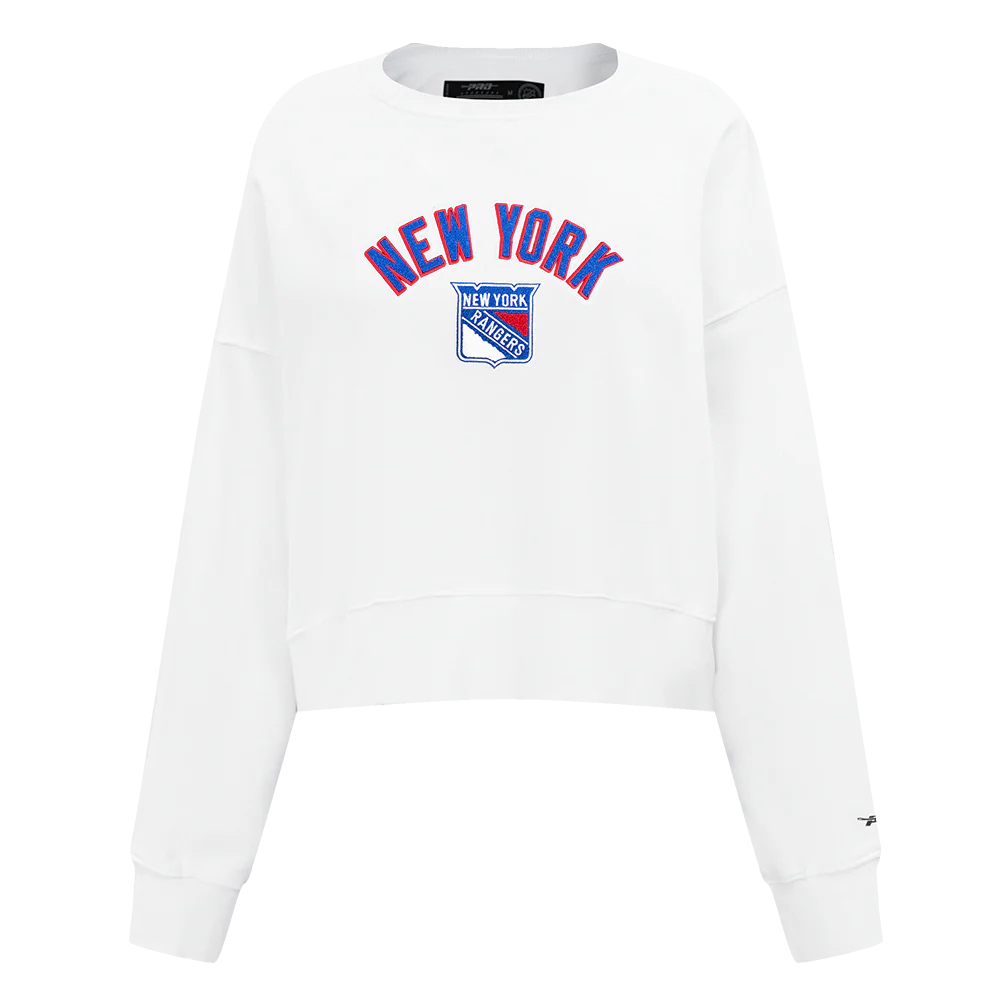 NHL NEW YORK RANGERS CLASSIC WOMEN'S FLEECE CREWNECK (WHITE)