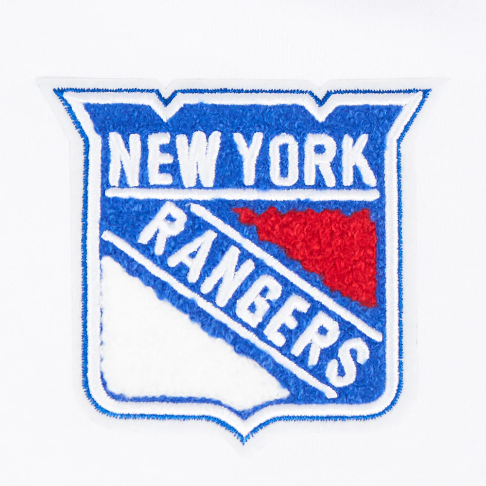 NHL NEW YORK RANGERS CLASSIC WOMEN'S FLEECE CROPPED PULLOVER HOODIE (WHITE) - Image 6