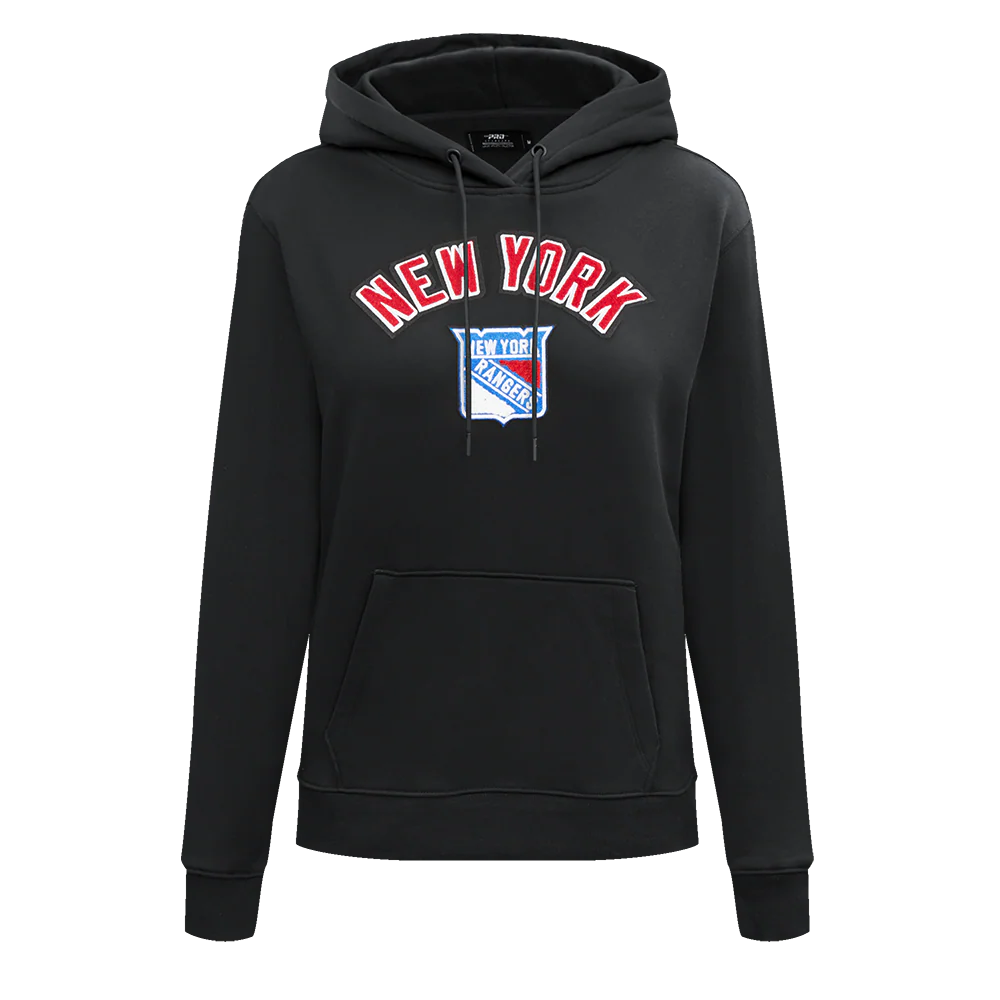 NHL NEW YORK RANGERS CLASSIC WOMEN'S FLC PO HOODIE (BLACK) - Image 3