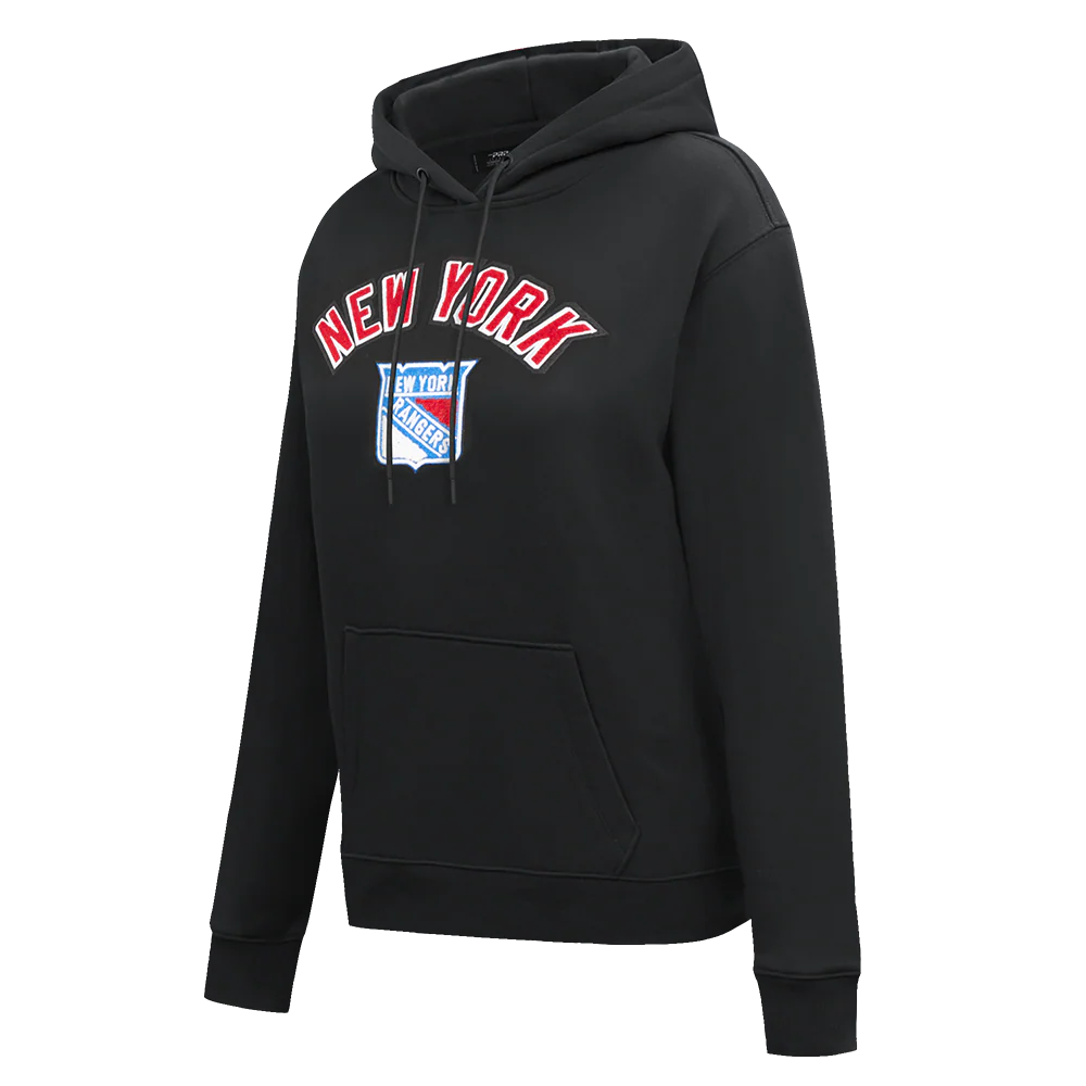 NHL NEW YORK RANGERS CLASSIC WOMEN'S FLC PO HOODIE (BLACK) - Image 4
