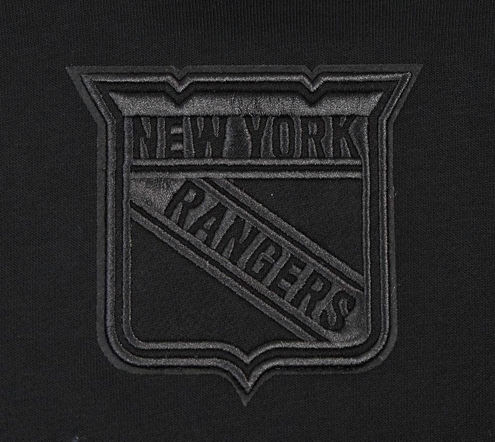NHL NEW YORK RANGERS NEUTRAL WOMEN'S CROPPED PULLOVER HOODIE (BLACK) - Image 5
