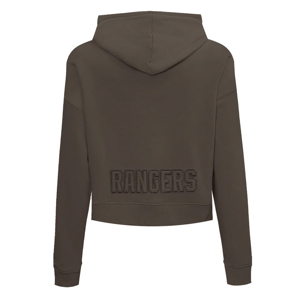 NHL NEW YORK RANGERS NEUTRAL CROPPED FLEECE PULLOVER HOODIE (DARK TAUPE) - Image 3