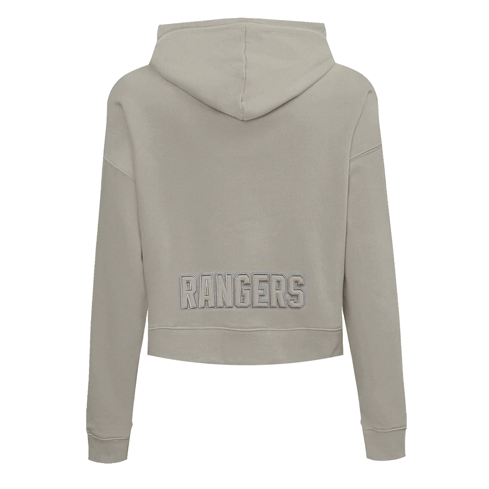 NHL NEW YORK RANGERS NEUTRAL WOMEN'S CROPPED PULLOVER HOODIE (TAUPE) - Image 3