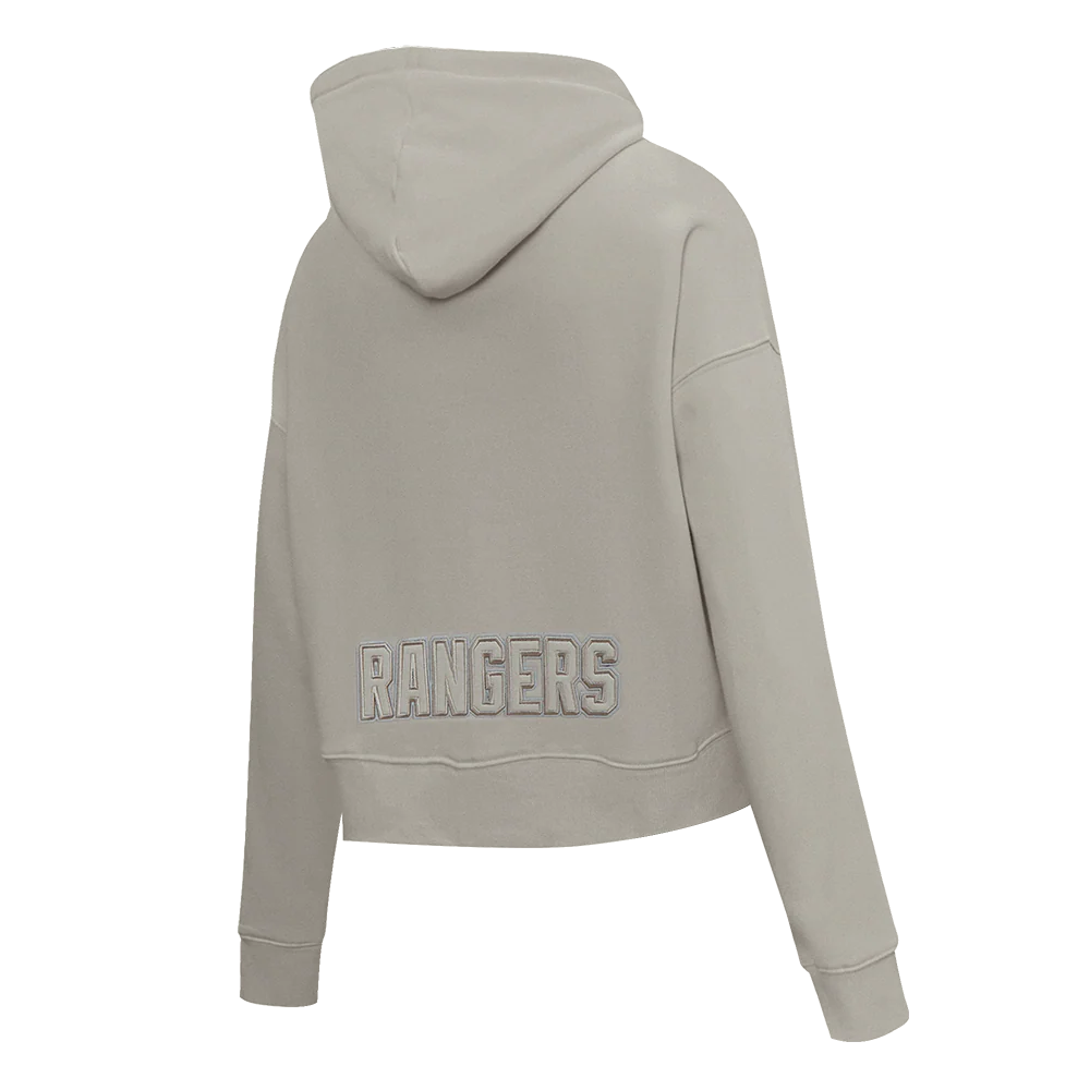 NHL NEW YORK RANGERS NEUTRAL WOMEN'S CROPPED PULLOVER HOODIE (TAUPE) - Image 4