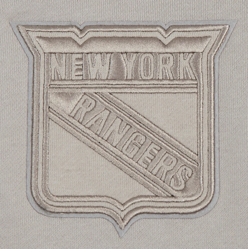 NHL NEW YORK RANGERS NEUTRAL WOMEN'S CROPPED PULLOVER HOODIE (TAUPE) - Image 5