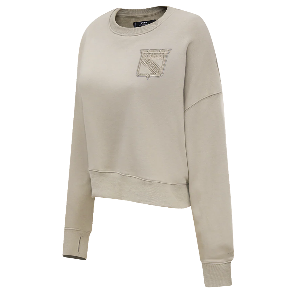 NHL NEW YORK RANGERS NEUTRAL WOMEN'S CREWNECK (TAUPE) - Image 2