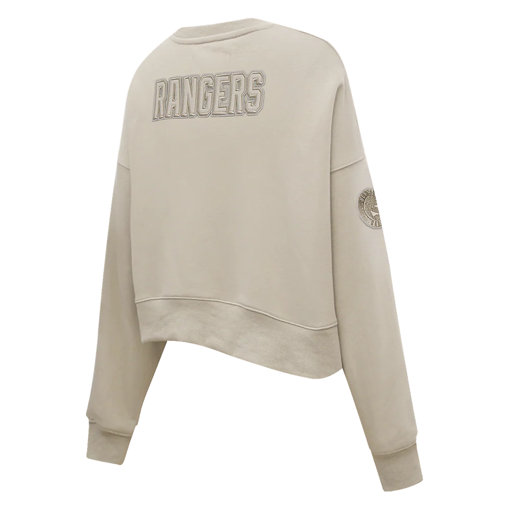 NHL NEW YORK RANGERS NEUTRAL WOMEN'S CREWNECK (TAUPE) - Image 4