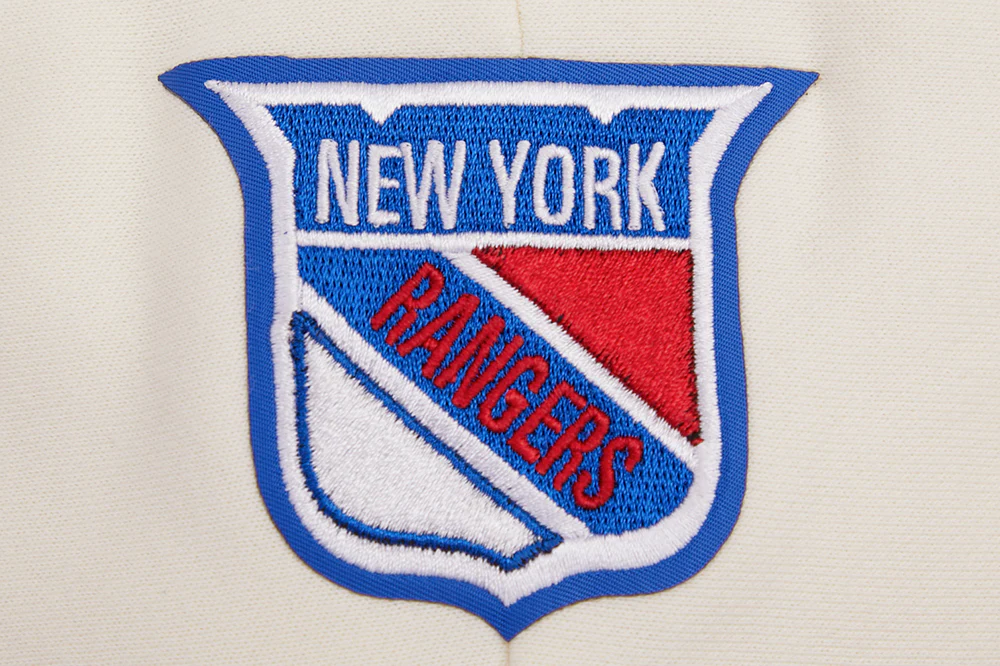 NHL NEW YORK RANGERS RETRO CLASSIC WOMEN'S RIB CROPPED PULLOVER HOODIE (EGGSHELL/ROYAL BLUE) - Image 5