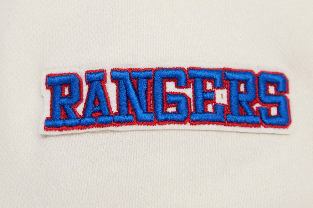 NHL NEW YORK RANGERS RETRO CLASSIC WOMEN'S RIB CROPPED PULLOVER HOODIE (EGGSHELL/ROYAL BLUE) - Image 8