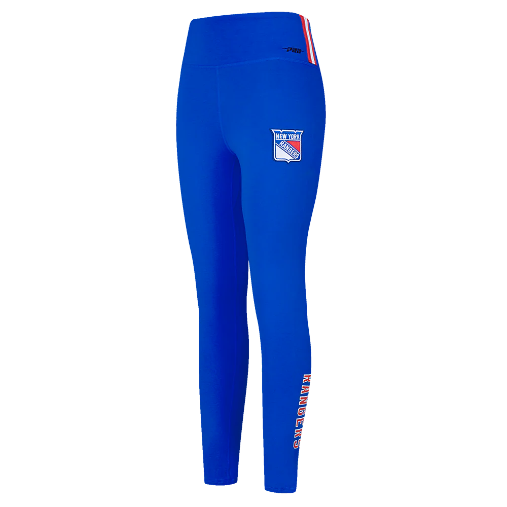 NHL NEW YORK RANGERS CLASSIC WOMEN'S HIGH WAIST JERSEY LEGGING (ROYAL BLUE)