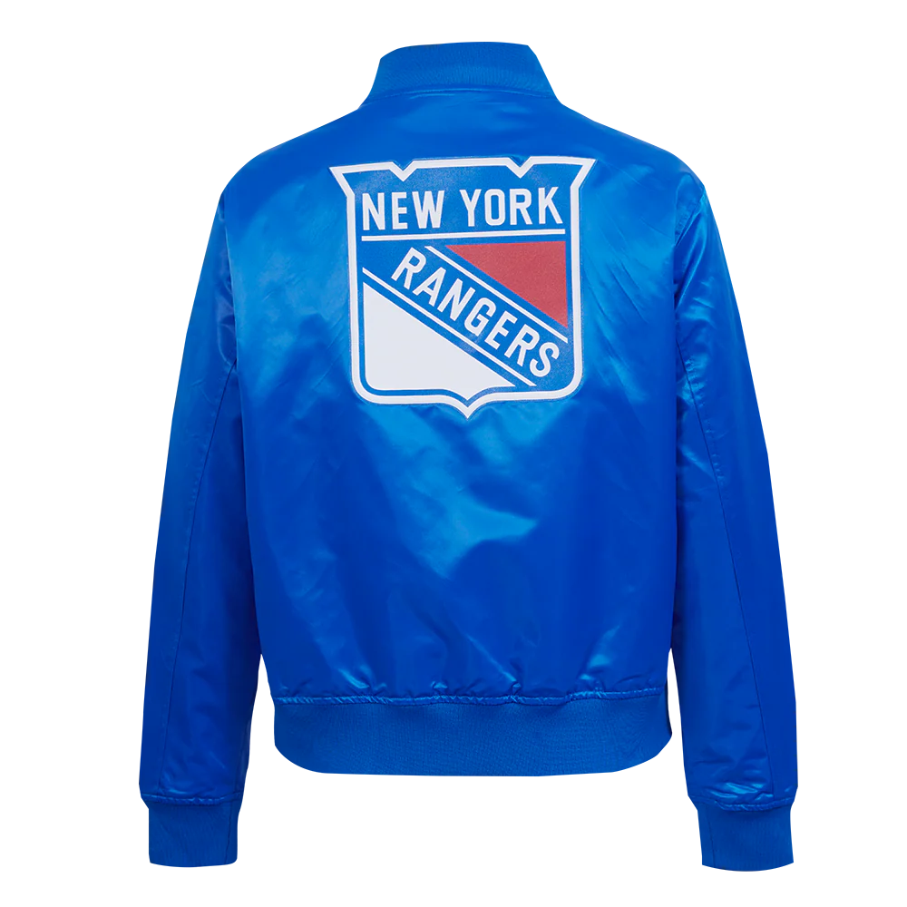 NHL NEW YORK RANGERS CLASSIC WOMEN'S SATIN JACKET (ROYAL BLUE) - Image 3