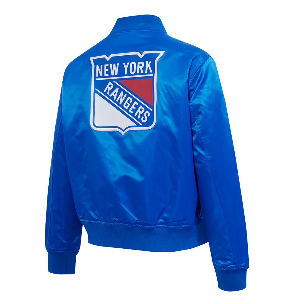 NHL NEW YORK RANGERS CLASSIC WOMEN'S SATIN JACKET (ROYAL BLUE) - Image 4