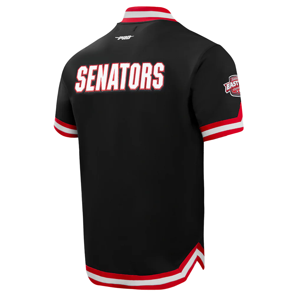 NHL OTTAWA SENATORS CLASSIC MEN'S WARM UP JACKET (BLACK/RED) - Image 3