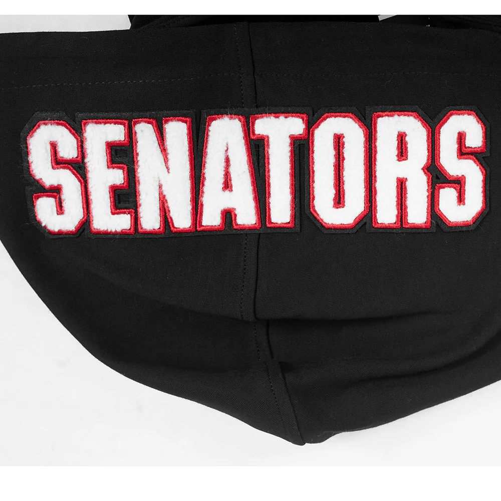 NHL OTTAWA SENATORS CLASSIC CHENILLE MEN'S DK FZ PO HOODIE (BLACK) - Image 6
