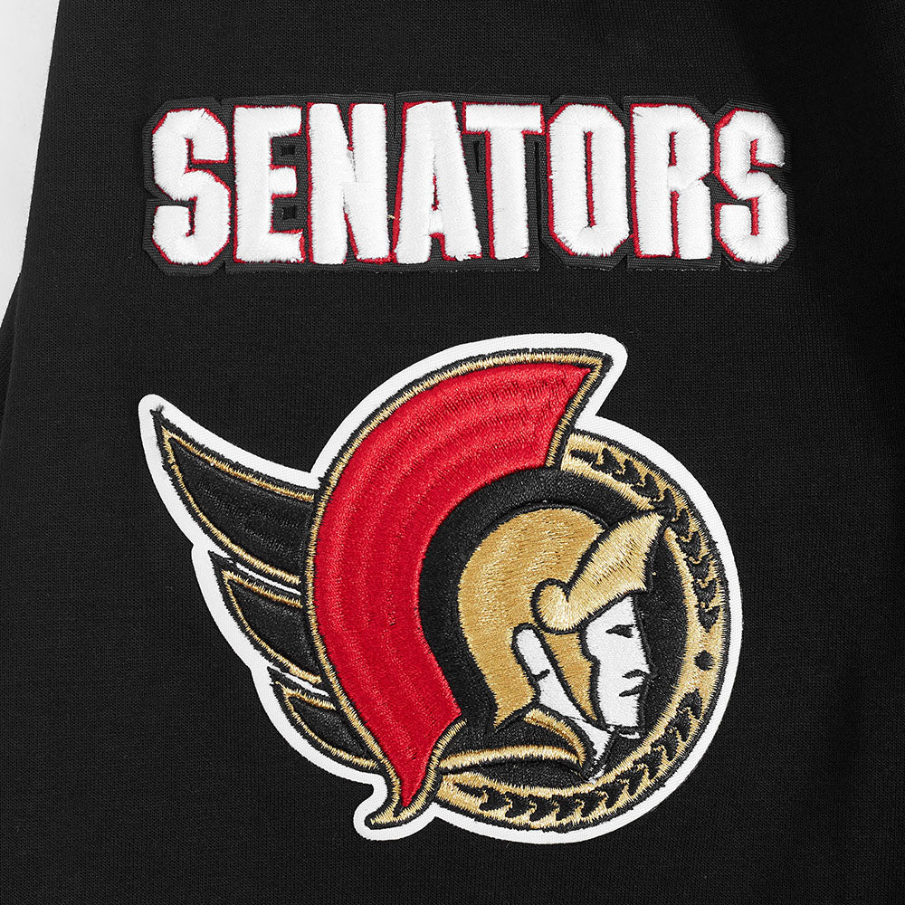 NHL OTTAWA SENATORS CLASSIC CHENILLE MEN'S DK FZ PO HOODIE (BLACK) - Image 7