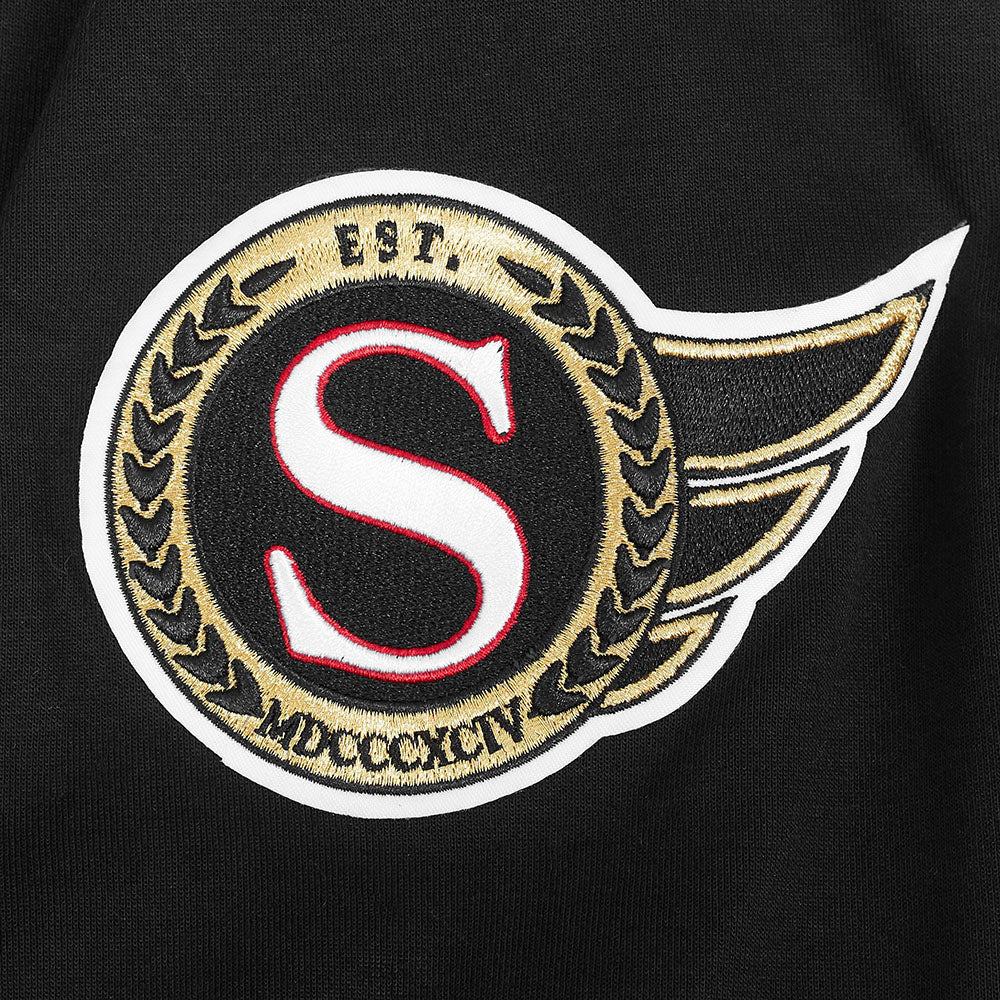 NHL OTTAWA SENATORS CLASSIC CHENILLE MEN'S DK FZ PO HOODIE (BLACK) - Image 8