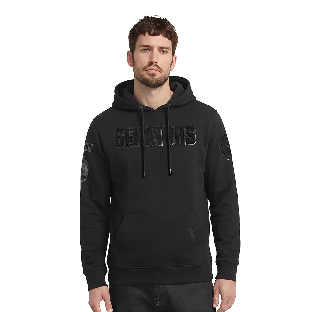 NHL OTTAWA SENATORS CLASSIC TRIPLE BLACK MEN'S MEN'S DK PO HOODIE (TRIPLE BLACK)