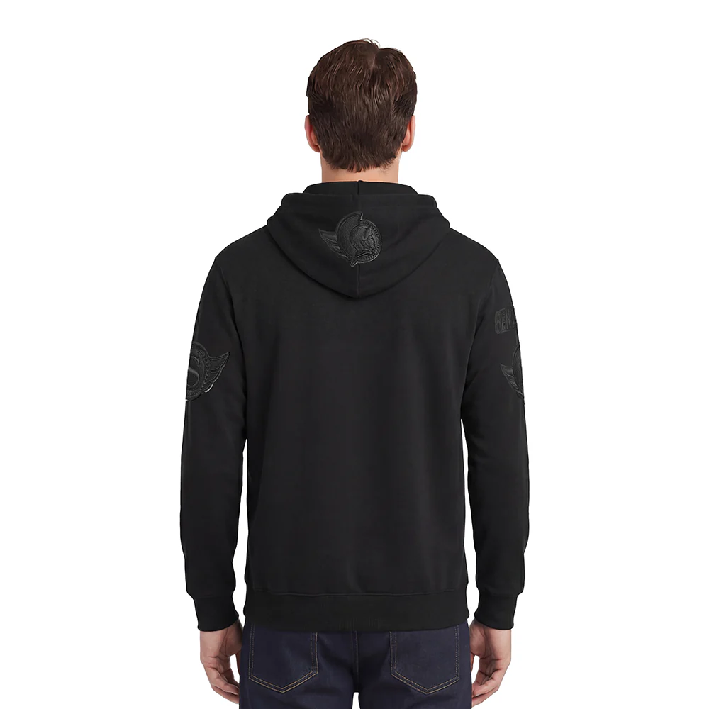 NHL OTTAWA SENATORS CLASSIC TRIPLE BLACK MEN'S MEN'S DK PO HOODIE (TRIPLE BLACK) - Image 2