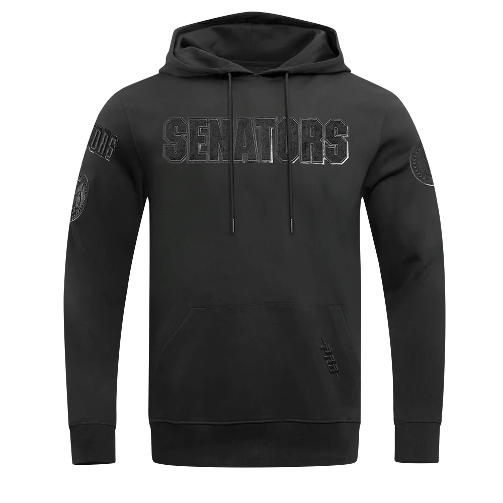 NHL OTTAWA SENATORS CLASSIC TRIPLE BLACK MEN'S MEN'S DK PO HOODIE (TRIPLE BLACK) - Image 3