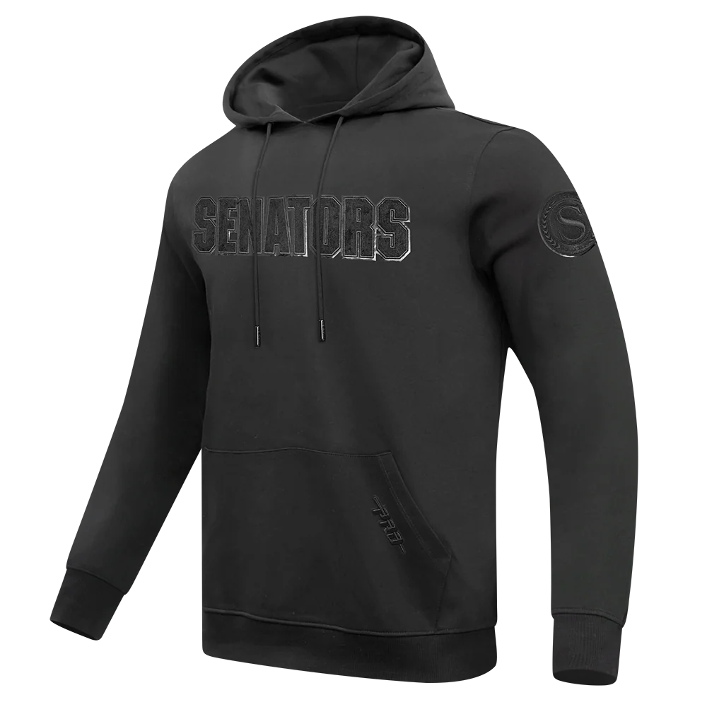 NHL OTTAWA SENATORS CLASSIC TRIPLE BLACK MEN'S MEN'S DK PO HOODIE (TRIPLE BLACK) - Image 4