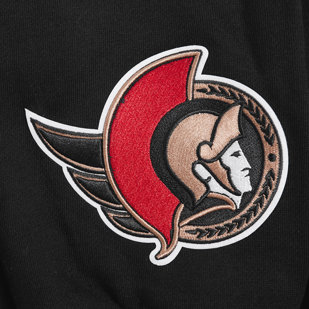 NHL OTTAWA SENATORS WINGSPAN MEN'S DROP SHOULDER FLC PO HOODIE (BLACK) - Image 12