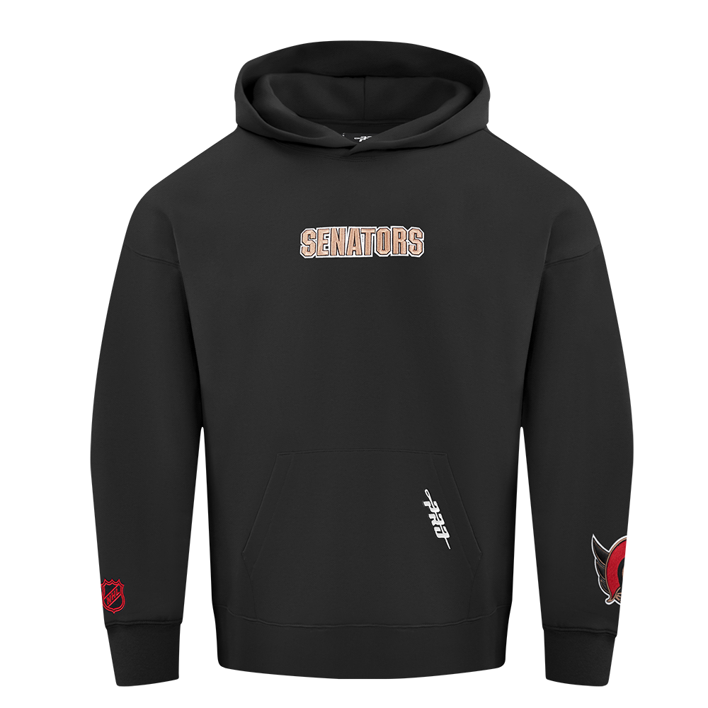 NHL OTTAWA SENATORS WINGSPAN MEN'S DROP SHOULDER FLC PO HOODIE (BLACK) - Image 3