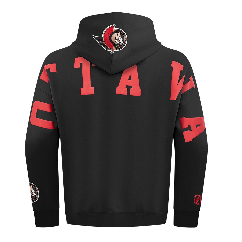 NHL OTTAWA SENATORS WINGSPAN MEN'S DROP SHOULDER FLC PO HOODIE (BLACK) - Image 5