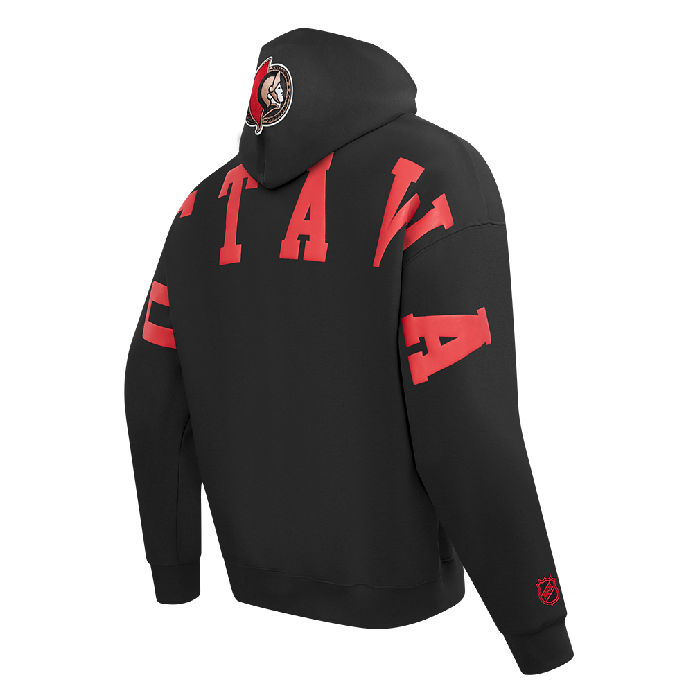NHL OTTAWA SENATORS WINGSPAN MEN'S DROP SHOULDER FLC PO HOODIE (BLACK) - Image 6