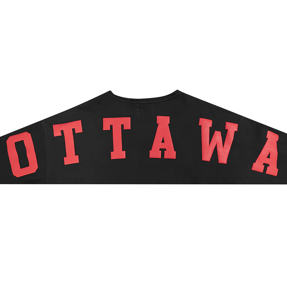 NHL OTTAWA SENATORS WINGSPAN MEN'S DROP SHOULDER FLC PO HOODIE (BLACK) - Image 8