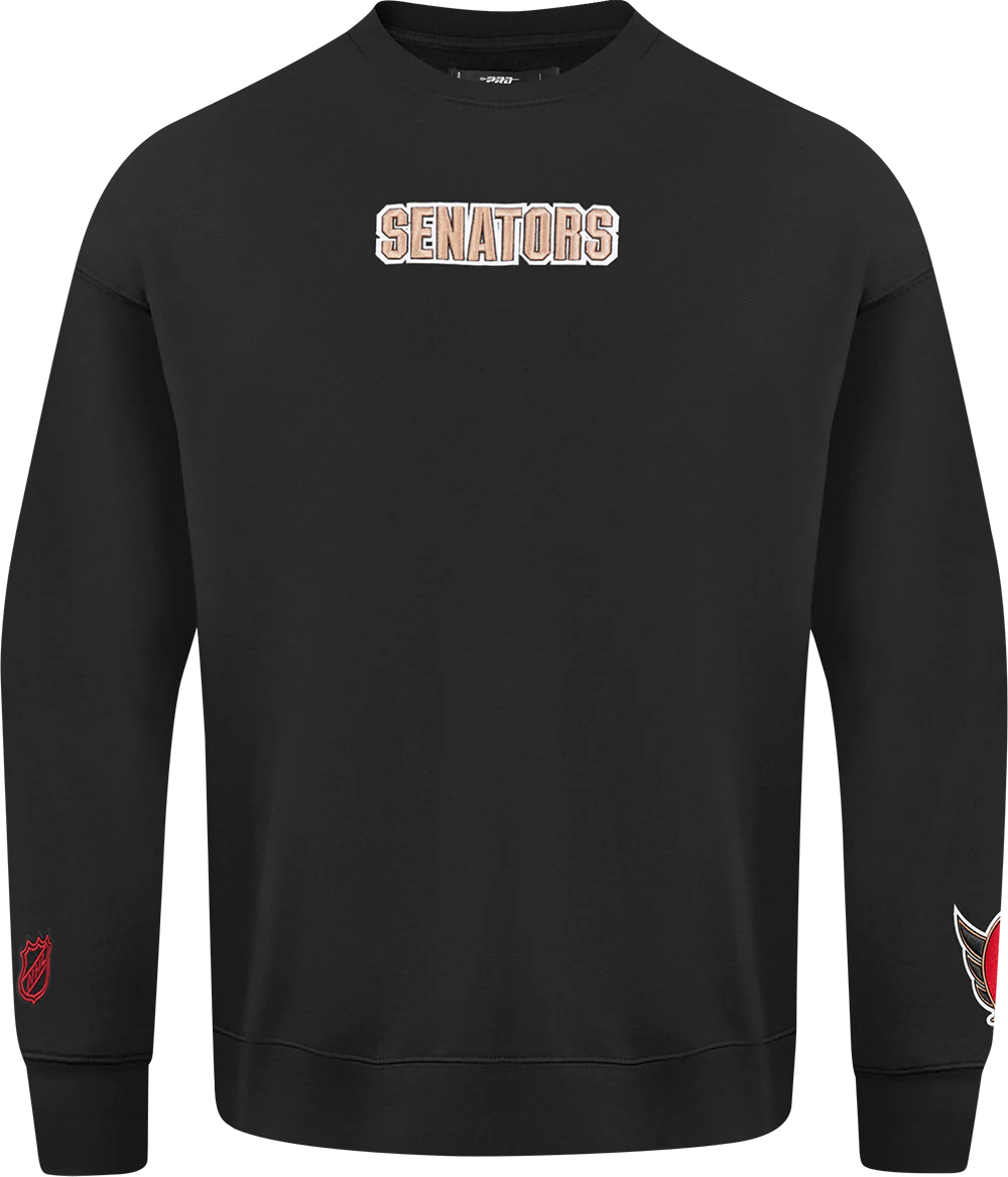 NHL OTTAWA SENATORS WINGSPAN MEN'S DROP SHOULDER FLC CREWNECK (BLACK) - Image 3