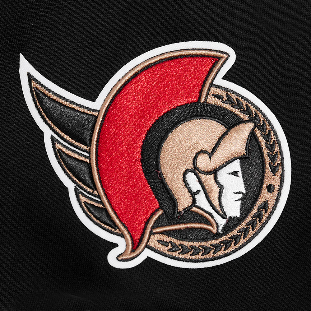 NHL OTTAWA SENATORS WINGSPAN MEN'S DROP SHOULDER FLC CREWNECK (BLACK) - Image 9