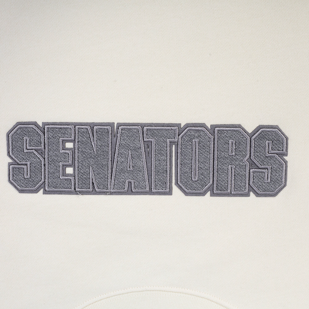 NHL OTTAWA SENATORS REVERSE FRENCH TERRY MEN'S DROP SHOULDER FLC CREWNECK (EGGSHELL) - Image 6