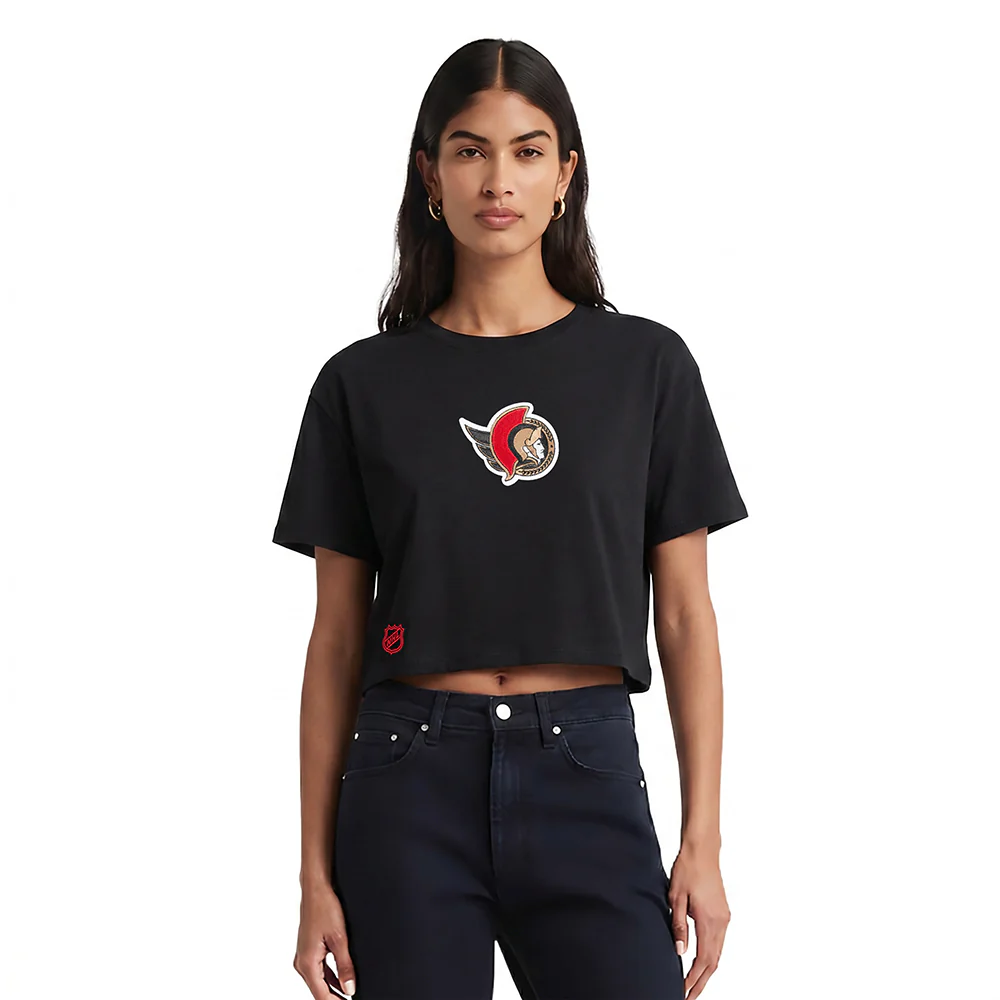 NHL OTTAWA SENATORS WINGSPAN WOMEN'S SJ BOXY TEE (BLACK) - Image 2