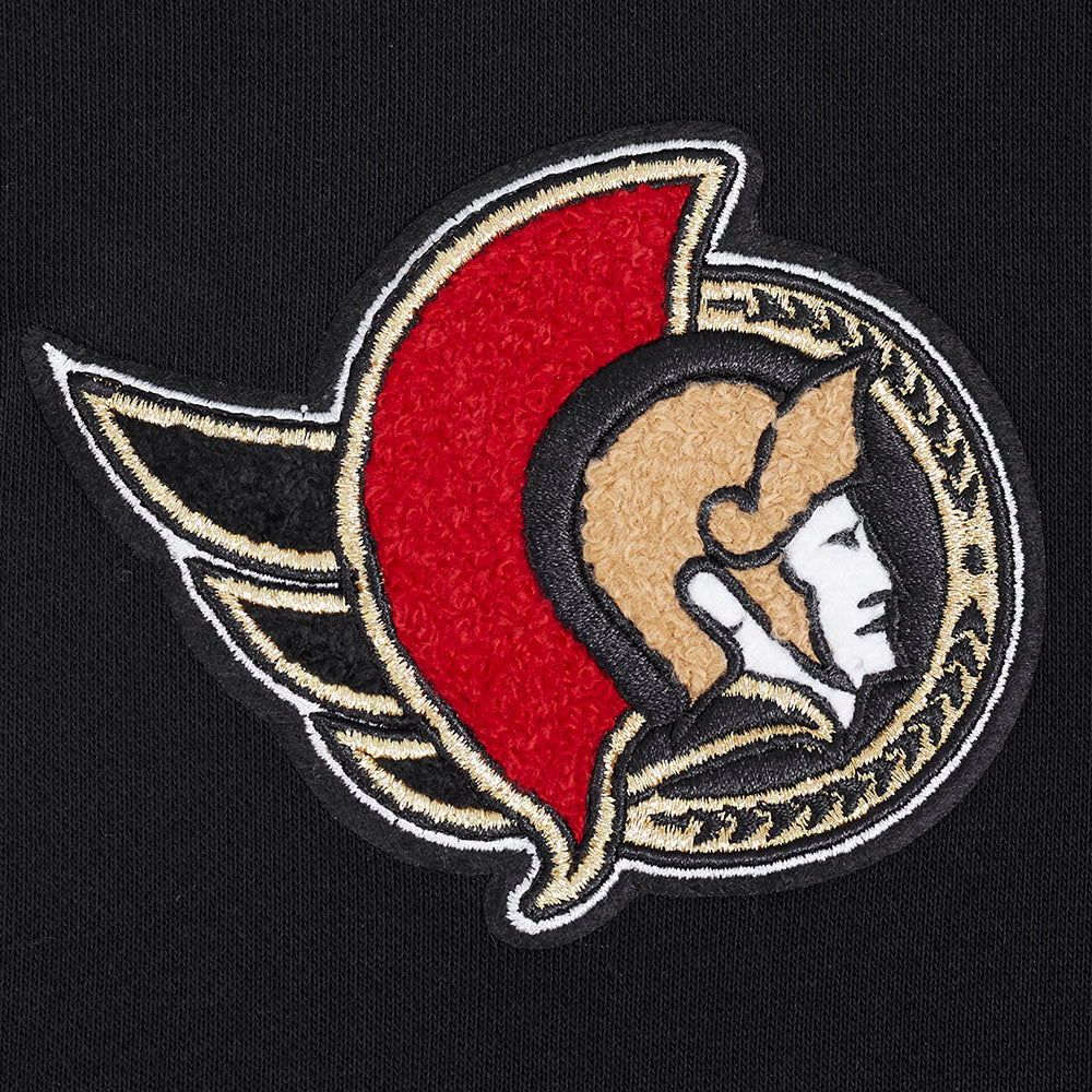 NHL OTTAWA SENATORS CLASSIC WOMEN'S FLC CROPPED PO HOODIE (BLACK) - Image 5