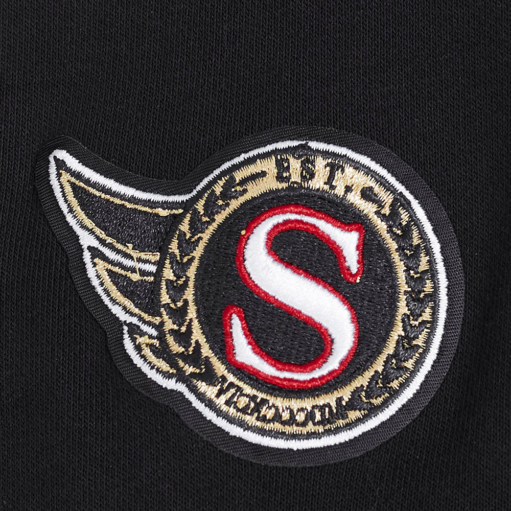 NHL OTTAWA SENATORS CLASSIC WOMEN'S FLC CROPPED PO HOODIE (BLACK) - Image 6